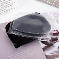 Boîte de conditionnement alimentaire jetable en plastique PP, hermétique, anti-fuite, utilisable au micro-ondes, avec couvercles