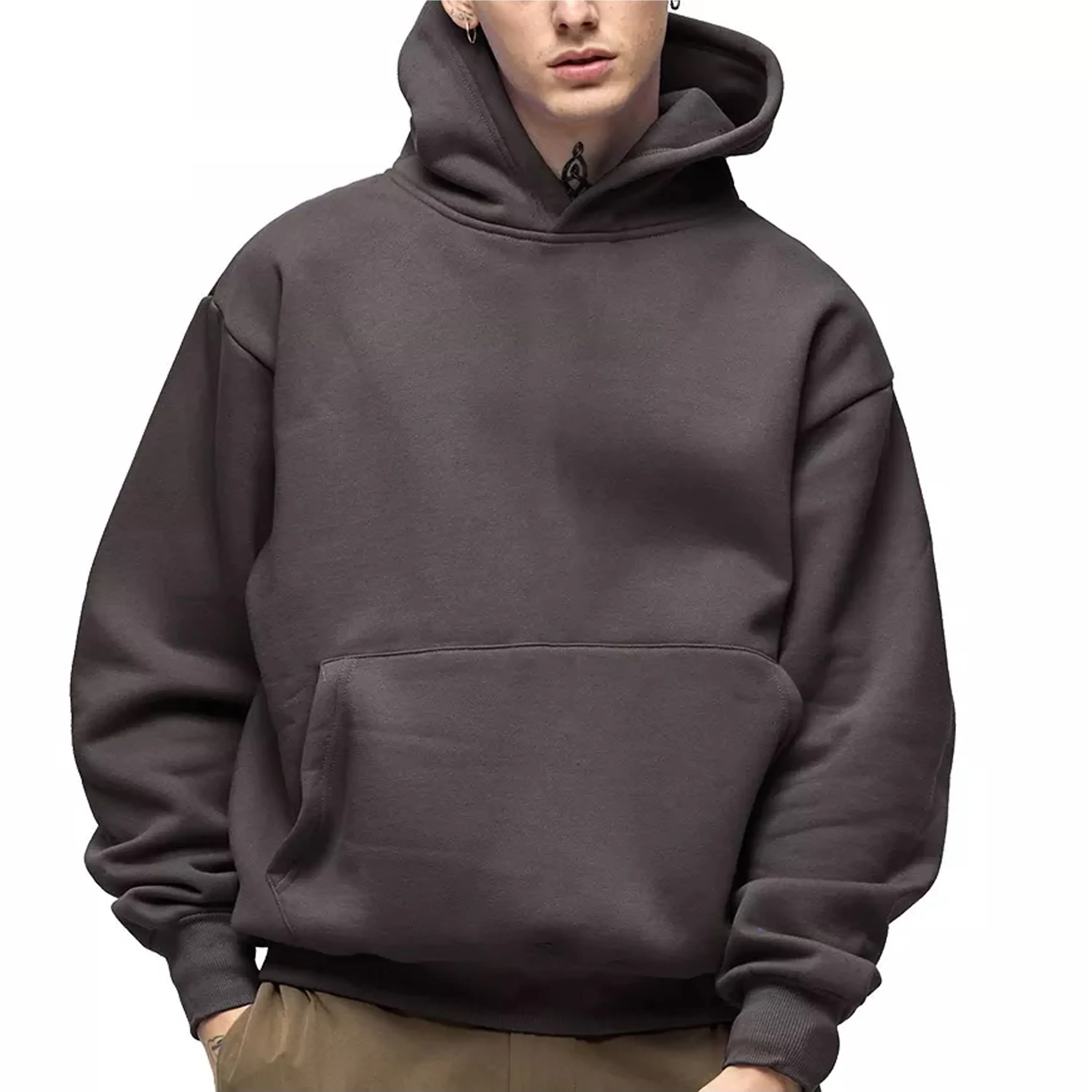 Sweats à capuche et sweat-shirts Hip Hop poids lourd Logo personnalisé 500gsm surdimensionné sweats à capuche en coton Pima bio sweats à capuche pour hommes