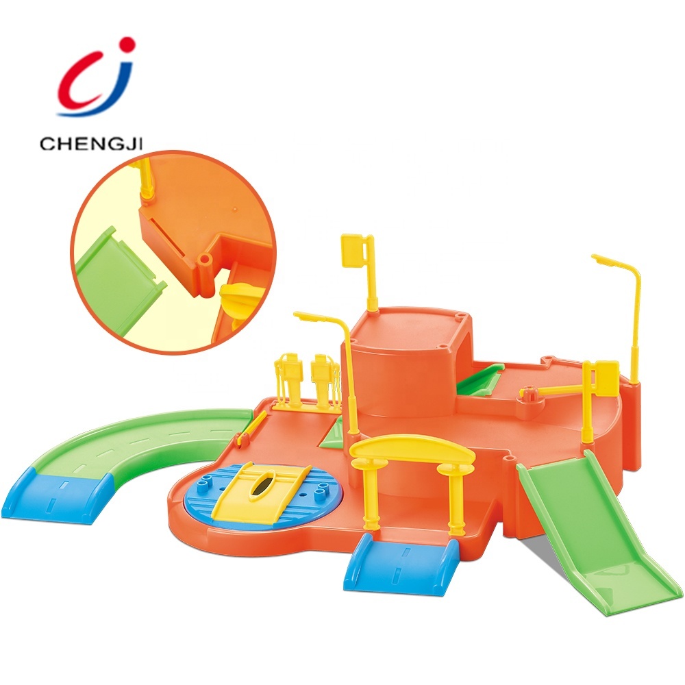 High quality child play toy Car parking garage slot with plane