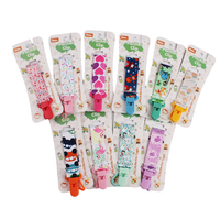 Chaîne porte-sucette et anneau de dentition pour bébé Yobe Baby YB1012 en polyester avec emballage carte en papier
