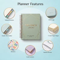 Impresión de agendas personalizadas, cuaderno de papel OEM, A4, A5, encuadernación en espiral, cuaderno liso, para oficina, escuela, venta al por mayor, juego de caja de regalo