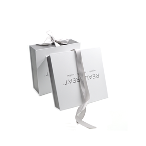 Customized Luxury <b>White</b> Cardboard with Ribbon Closure Paper Gift <b>Box</b> - Product Image 2