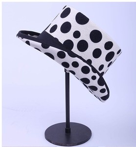 Ready to Ship Wholesale <strong>Mad</strong> <strong>Hatter</strong> Magic Topper <strong>Hats</strong> Wool Felt White Top <strong>Hat</strong> With Polka Dot/skull Printed - Product Image 3