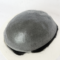 Prothèses capillaires pour hommes en PU à peau fine, système capillaire en cheveux humains indiens