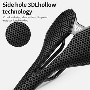 Selle de vélo en fibre de carbone imprimée en 3D TOSUOD, douce, massante, ventilée, confortable, respirante, légère, unisexe, pour adultes, été - Product Image 2