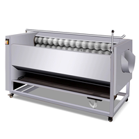 Machine à laver et à peler les légumes, les carottes, les patates douces, électrique, commerciale, industrielle, à rouleaux brosse