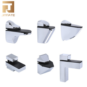 JINNATE Zinc Alloy Adjustable F-Clip Bathroom Glass Mounting Bracket Wall Shelf Hardware Fixing Clip - Product Image 1