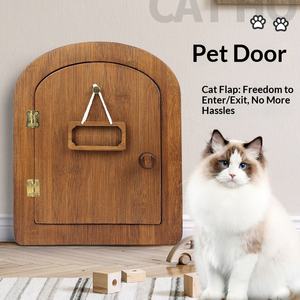 Porte <span class=keywords><strong>pour</strong></span> animaux de compagnie en bois pliable de luxe sur mesure <span class=keywords><strong>pour</strong></span> l'installation murale et domestique, sécurisée, durable, accès intérieur/extérieur <span class=keywords><strong>pour</strong></span> animaux de compagnie, carton - Product Image 5