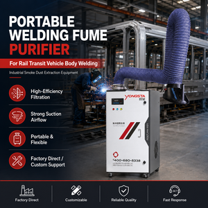 Purificateur de fumées de soudage portable pour le soudage de carrosseries de véhicules ferroviaires, équipement d'extraction de fumée et de poussière industrielle - Product Image 1
