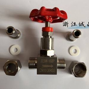 Vanne à aiguille J23W-16 avec filetage extérieur, corps en acier moulé et en acier inoxydable résistant à la corrosion pour les fluides gaz, huile et eau - Product Image 1