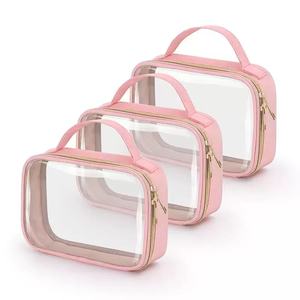 Bolsa de Maquillaje Barata al por Mayor, Bolsa de Cosméticos Transparente de PU/PVC con Cierre, Bolsas de Aseo para Viaje para Mujer - Product Image 3