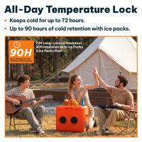 Glacière portable 52L avec haut-parleur sans fil et roulettes, idéale pour le camping, les pique-niques, les barbecues, les événements en plein air