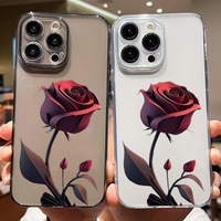 Coque de téléphone portable personnalisée à motif rose rouge pour iPhone 16 15 17 Air Pro Max, coque transparente Angel Eyes en TPU antichoc