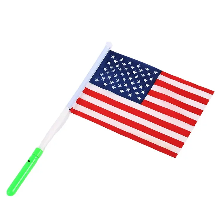 Banderas con luz Led para todos los países, banderas con poste pequeño de EE. UU.