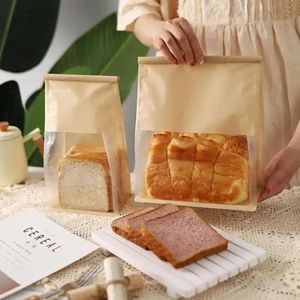 Túi giấy tám mặt với cửa sổ trong suốt để nướng thực phẩm nướng bánh mì Đường Đóng gói dây niêm phong - Product Image 4