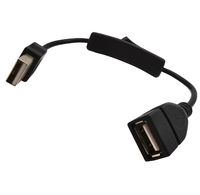 Cable de Carga Rápida USB 2.0 Macho a Hembra con Interruptor de Encendido/Apagado para Ventilador USB