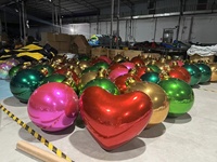 Glanzende Reus Hartvormige Spiegelbal Drijvende Valentijn Decoratie Opblaasbare Reclameballon Voor Feesten