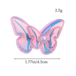 1.7 Inch New Fashion Butterfly <span class=keywords><strong>Hair</strong></span> <span class=keywords><strong>Clips</strong></span> para Girl Leather Handmade Hairpins PU Hairgripes Solid Color Crianças <span class=keywords><strong>Hair</strong></span> Accessories - Product Image 4