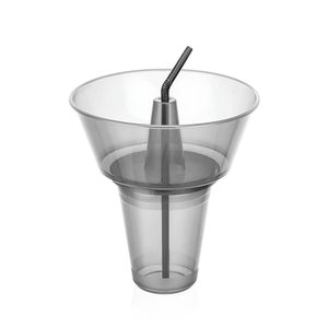 Gobelets à collation bon marché Tasses à boisson et collation en plastique réutilisables avec pailles Gobelet de stade avec bol supérieur pour frites et coca - Product Image 4