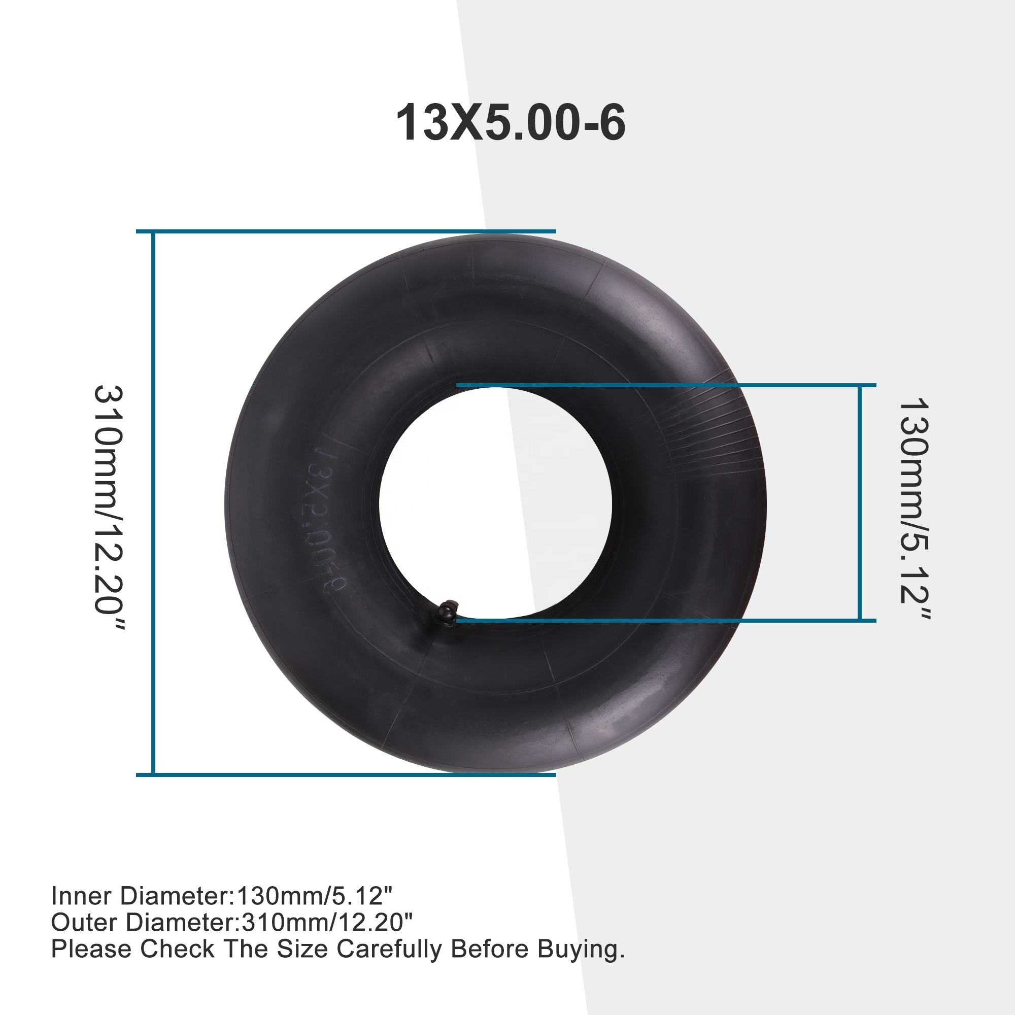 2 Tubi Gomma 13x5.00-6 Con Valvola Curva - Per Tosaerba, Carriole, Rimorchi E Go-Kart - Foto 13