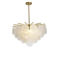 Lustre en fer de style nordique moderne et luxueux, luminaire suspendu design de taille moyenne à LED pour salon, chambre à coucher, salle à manger
