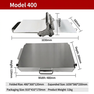 Laminoir à pâte manuel avec réglage fin de 0,5 mm, convoyeur pliable pour la transformation des croissants, des pâtes feuilletées et des pains plats - Product Image 5