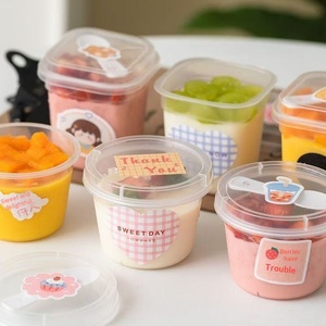 Coperchio per bicchieri monouso in PP a doppio strato, resistente alle alte temperature, per alimenti, per latte, <span class=keywords><strong>yogurt</strong></span>, gelato, budino - Product Image 4