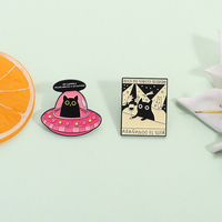 Grappige Spaanse Alien Kat Email Pin Ontvoeren Een Mens Niet Kopen Broche Revers Badge Sieraden Cadeau Voor Kinderen Vrienden Groothandel