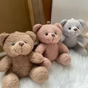 צעצוע Kawaii Cartoon דובון בפלאש תליון מתנה לחתונה בובת זוג חמוד מיני טדי דוב בפלאש Keychain