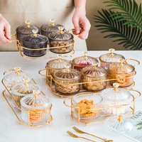 Gros cristal verre fruits plateau plats et assiettes ensembles bonbons Snack bol pour mariage