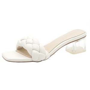 Nouvelles sandales d'été pour femmes à talon carré épais, tissées, antidérapantes, pour le quotidien, vente en gros - Product Image 5