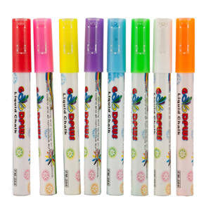 Marqueur à craie liquide 3 mm à pointe biseautée et ronde 2026 - Stylo effaçable à pointe fine pour verre, tableau blanc et tableau <span class=keywords><strong>de</strong></span> menu - Product Image 1