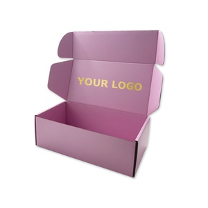 Caja de Envío Personalizada de Lujo con Logotipo en Lámina Plateada y Dorada Brillante de 2 mm, Embalaje Corrugado para Extensiones de Cabello, Caja de Envío Rosa - Product Image 4