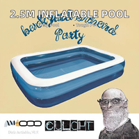 2,5 Meter rechteckiger aufblasbarer Pool für Erwachsene und Kinder PVC-Schwimm paddel für Familien spaß