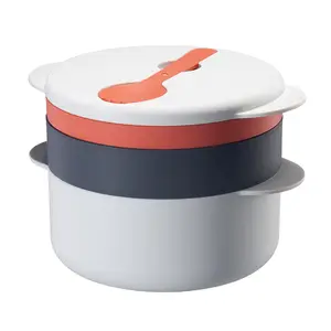 Dd1117 Keuken Non-Stick Rijstbakje Lunchbox Kookgerei Pasta Koken Met Lepel Zeef Magnetron Rijstkoker Stoomboot