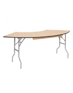 5 foot serpentine wood folding table