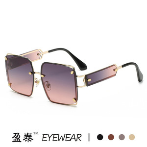Eyewear Metal <b>Frame</b> Sunglasses UV400 Women's Fashion <b>Square</b> Lens <b>Gold</b> Color - Product Image 3