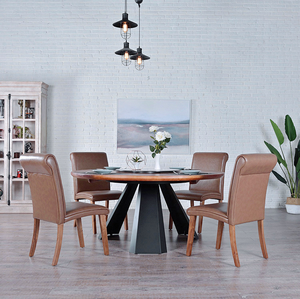 Ensemble de meubles de banquet de <span class=keywords><strong>restaurant</strong></span> d'hôtel de luxe, grande table à manger ronde en bois avec <span class=keywords><strong>centre</strong></span> rotatif - Product Image 3