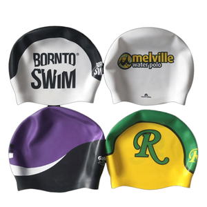 Gorro de Natación Personalizado, Duradero, Ecológico e Impermeable para Adultos, Hombres, Silicona Larga, Color Personalizado del Club - Product Image 1