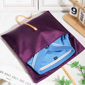 Luxury Satin Flap Jewelry Cosmetics Gift Envelope Pouch Custom Logo Printed Silk Satin Dust Lingerie Hair <b>Extension</b> Bag - Product Image 2