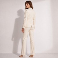 Blazer tailleur chic pour femme en polyester viscose 260 GSM, revers cranté, personnalisable avec logo OEM, style Parisien, vente en gros