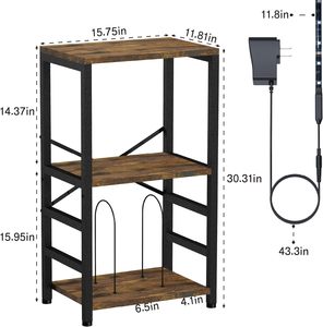 Lưu trữ giá cuối bảng với guitar đứng, Máy nghe nhạc đứng, vinyl hồ sơ lưu trữ, 2-Tier Acoustic, bàn xoay đứng - Product Image 6