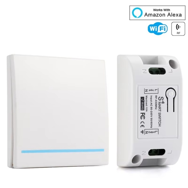 Smart Home DIY 433Mhz RF Wifi Switch Tuya App Wireless Remote Control Switch Wall Panel 433.92MHz Transmitter