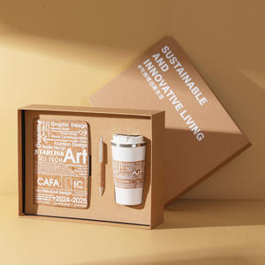 カスタムロゴプロモーション高級ギフトアイテムノートブックビジネスセットコルクブラウン環境にやさしいノートブックギフトセット - Product Image 4