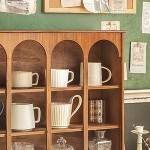 Porte-gobelets en bois de pin massif, mini-armoire de <span class=keywords><strong>rangement</strong></span> pour maisons de poupées, cuisine, salon, utilisation murale, multifonctionnel - Product Image 4
