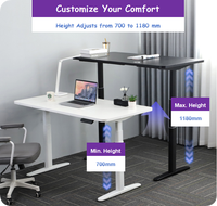 Vente en gros OEM ODM ordinateur à moteur unique cadre de table debout ergonomique intelligent électrique hauteur réglable support de bureau motorisé