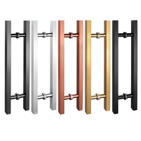 Poignée de porte d'entrée de type H en acier inoxydable pour porte principale en métal, bois et verre pour montage arrière