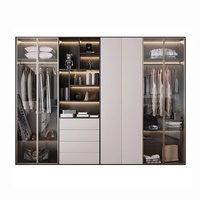 Armoire moderne personnalisée avec style en panneaux de fibres à densité moyenne, combinaison d'armoires pour la maison, l'hôtel, la villa et les armoires de cuisine