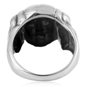 yunnique Men's <b>Titanium</b> Steel <b>Ring</b> Face Shape Retro Monster Design Gift Jewelry - Product Image 3