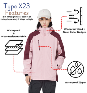 Unisex <strong>Waterproof</strong> Softshell <strong>Jacket</strong> <strong>for</strong> <strong>Men</strong> and Women Stand Collar <strong>for</strong> Winter Hunting <strong>Cycling</strong> Hiking Rain Gear - Product Image 2
